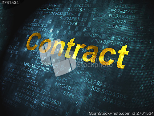 Image of Finance concept: Contract on digital background