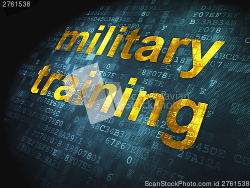 Image of Education concept: Military Training on digital background