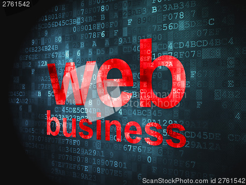 Image of SEO web design concept: Web Business on digital background