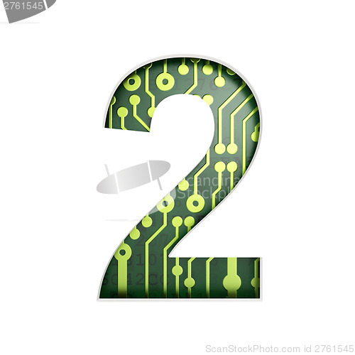 Image of Electric curcuit board letters and numbers collection: 2 isolate