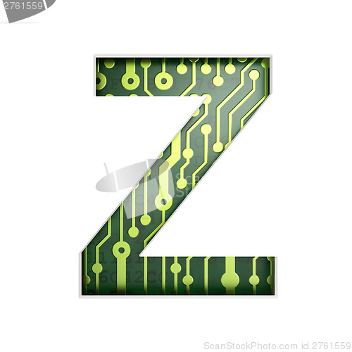 Image of Electric curcuit board letters and numbers collection: Z isolate