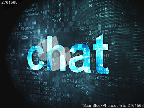 Image of SEO web development concept: Chat on digital background