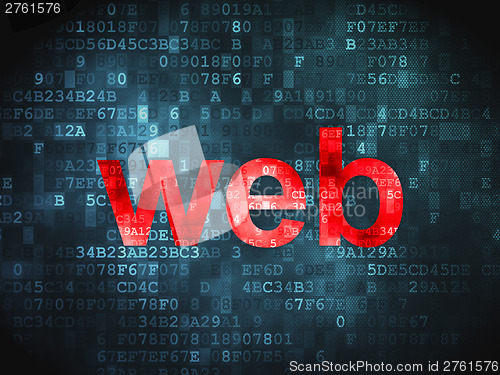 Image of SEO web design concept: Web on digital background