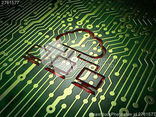 Image of Cloud technology concept: Cloud Network on circuit board