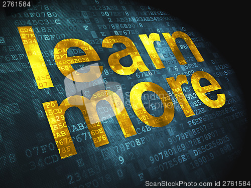 Image of Education concept: Learn More on digital background