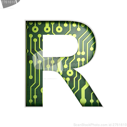 Image of Electric curcuit board letters and numbers collection: R isolate