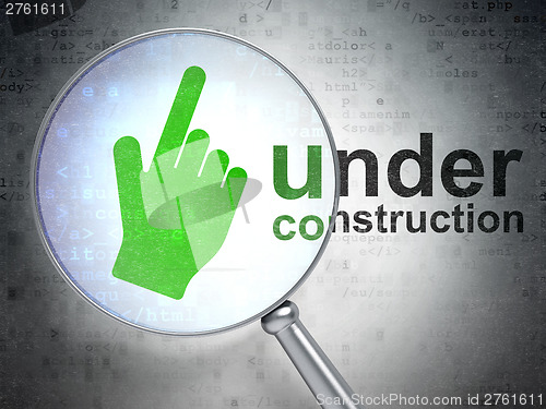 Image of Web development concept: Mouse Cursor and Under Construction wit