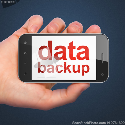 Image of Information concept: Data Backup on smartphone