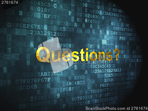 Image of Education concept: Questions? on digital background