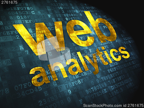 Image of SEO web design concept: Web Analytics on digital background