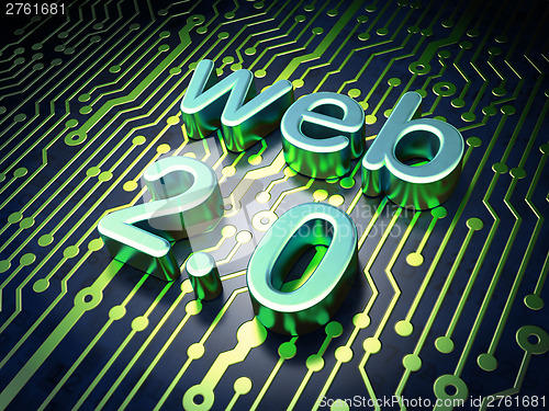 Image of Web design SEO concept: circuit board with word Web 2.0