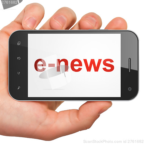 Image of News concept: smartphone with E-news