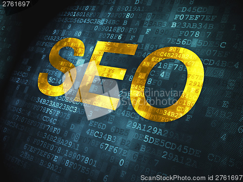 Image of Web design SEO concept: SEO on digital background