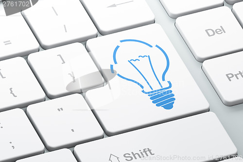 Image of Business concept: computer keyboard with Light Bulb