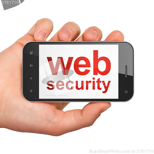 Image of SEO web design concept: smartphone with Web Security