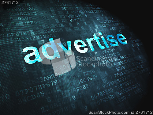 Image of Advertising concept: Advertise on digital background