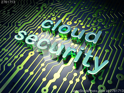 Image of Cloud computing technology, networking concept: circuit board wi