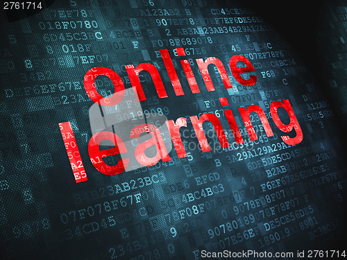 Image of Education concept: Online Learning on digital background