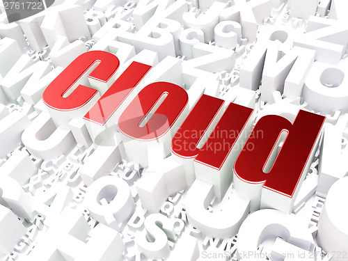 Image of Cloud computing technology, networking concept: Cloud on alphabe