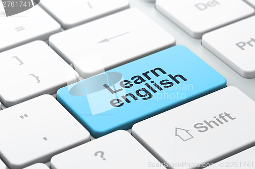 Image of Education concept: computer keyboard with Learn English