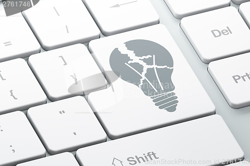 Image of Business concept: computer keyboard with Light Bulb
