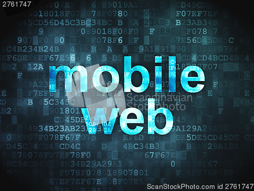 Image of Web design SEO concept: Mobile Web on digital background