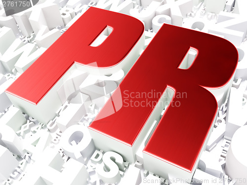 Image of Advertising concept: PR on alphabet