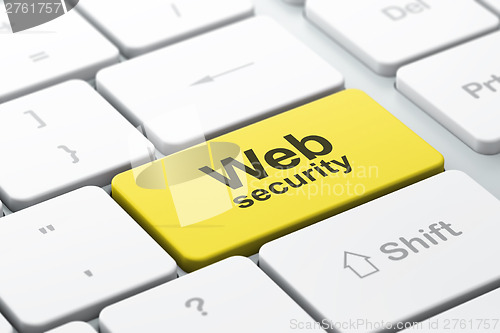Image of Web development SEO concept: computer keyboard with Web Security