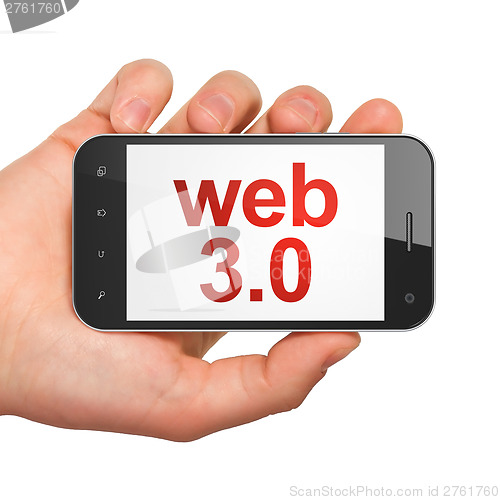 Image of Web design SEO concept: smartphone with Web 3.0
