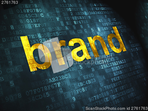Image of Advertising concept: Brand on digital background