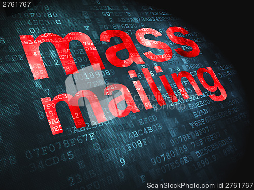 Image of Advertising concept: Mass Mailing on digital background
