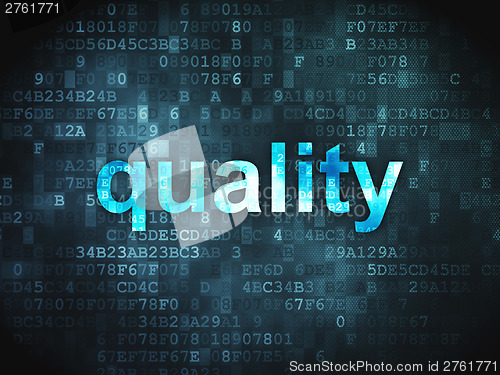 Image of Marketing concept: Quality on digital background
