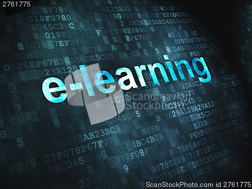 Image of Education concept: E-learning on digital background