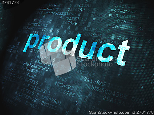 Image of Advertising concept: Product on digital background