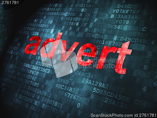 Image of Advertising concept: Advert on digital background