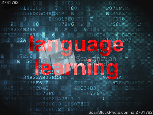 Image of Education concept: Language Learning on digital background