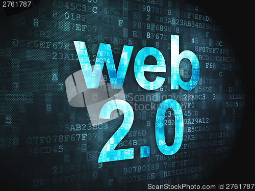 Image of SEO web development concept: Web 2.0 on digital background