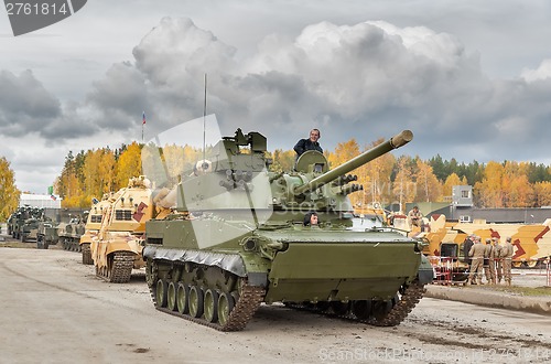 Image of Convoy of military technics. Russia