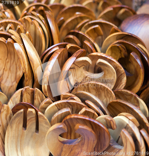 Image of Olive wood salad spoons