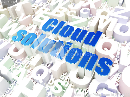 Image of Cloud computing technology, networking concept: Cloud Solutions