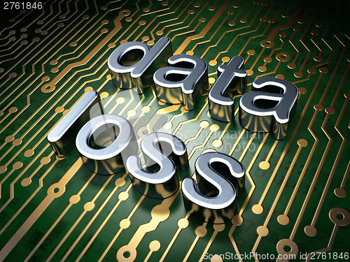 Image of Information concept: circuit board with word Data Loss