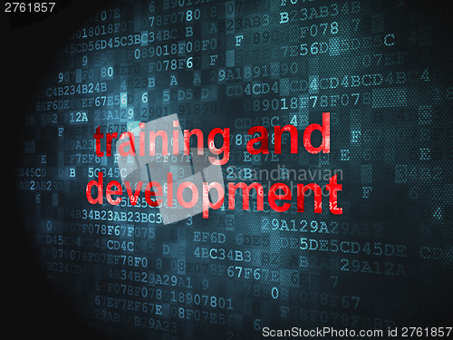 Image of Education concept: Training and Development on digital backgroun
