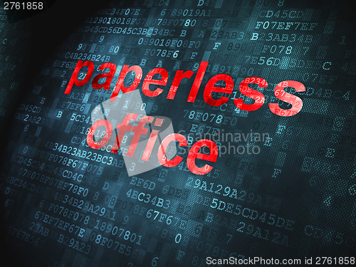 Image of Business concept: Paperless Office on digital background