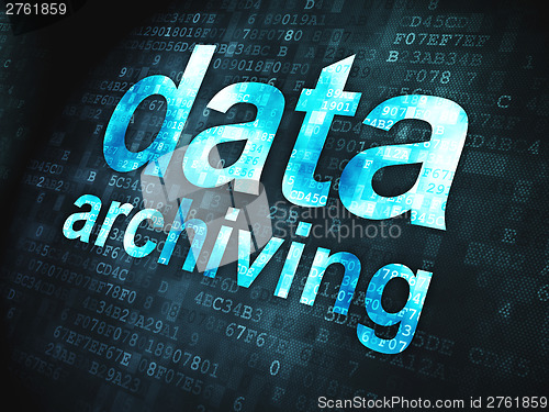 Image of Information concept: Data Archiving on digital background