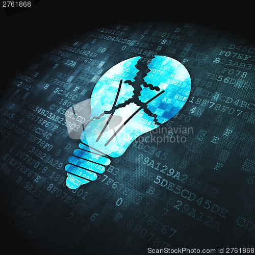 Image of Finance concept: Light Bulb on digital background