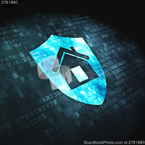 Image of Business concept: Shield on digital background