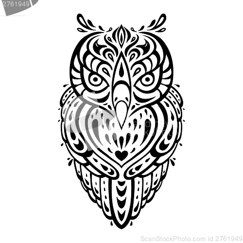 Image of Decorative Owl. Ethnic pattern.