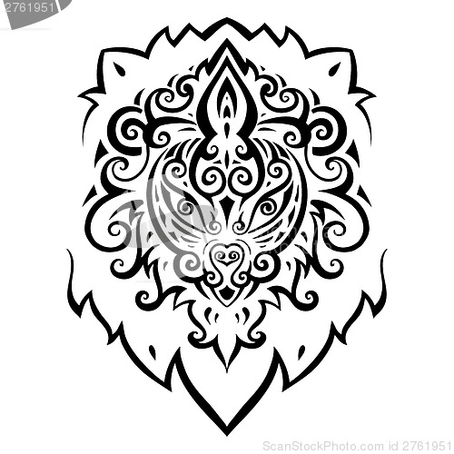 Image of Lion head. Ethnic pattern.