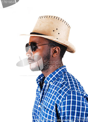 Image of Black man with hat and glasses.