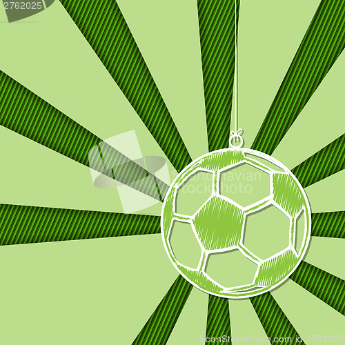 Image of Soccer background with hanging ball label